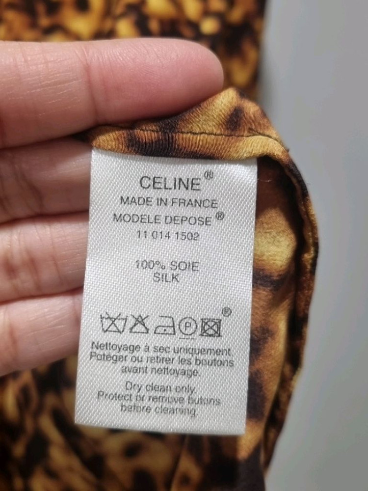 셀린느 레오파드 실크100 셔츠 블라우스 이미지