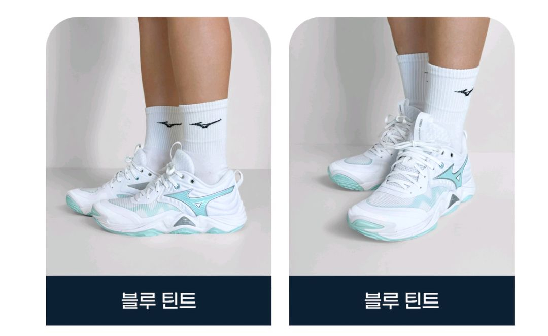 미즈노 배그민턴화 웨이브 모멘텀 엘리트 240. 블루틴티 이미지