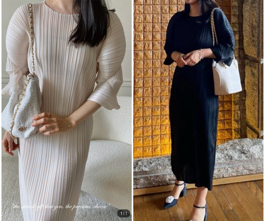 블랙 플리츠원피스 새상품 tw레터 플리츠원피스 실루엣드레스02 고급플리츠 임산부원피스 여름원피스 블랙드레스 임부복 이미지