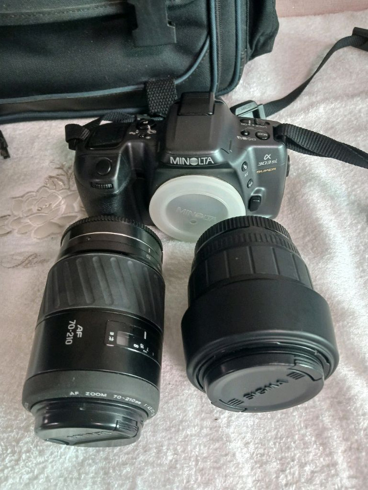 미놀타 303si SUPER 아날로그 필름 카메라+렌즈 가방 이미지