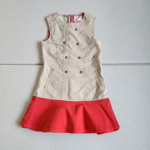 빈폴 여아 트렌치 원피스 실130 베이지/레드 이미지