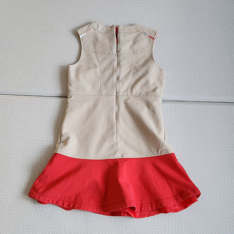 빈폴 여아 트렌치 원피스 실130 베이지/레드 이미지