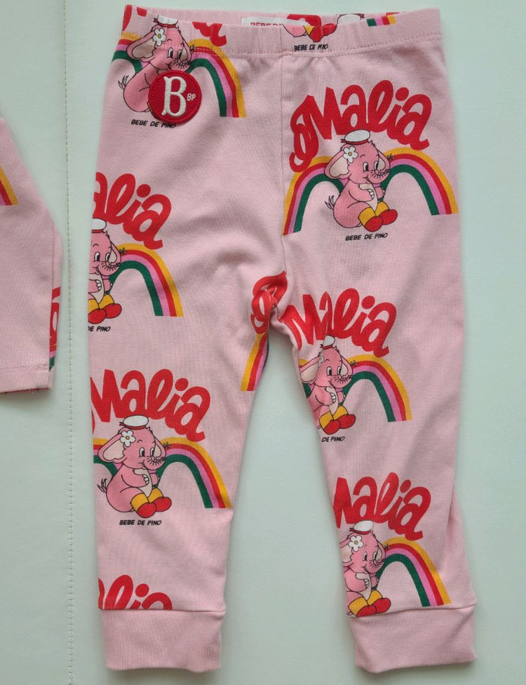 [90사이즈] 25년ss 베베드피노 핑크 엘리펀트 바디수트 4종 세트 (바디수트, 바지, 턱받이, 모자 셋업) 이미지