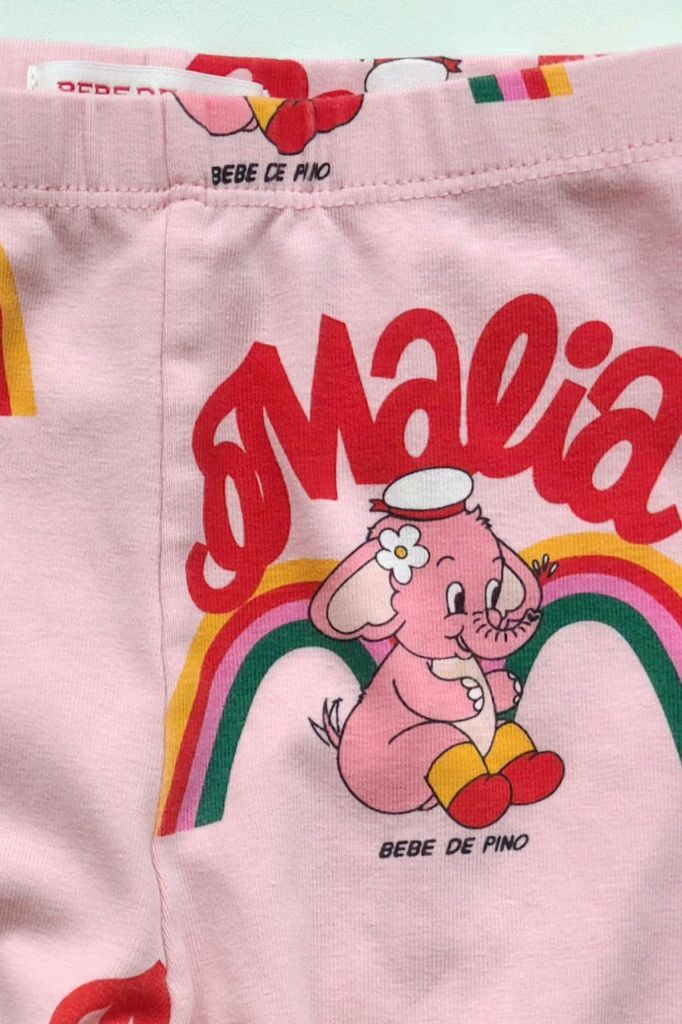 [90사이즈] 25년ss 베베드피노 핑크 엘리펀트 바디수트 4종 세트 (바디수트, 바지, 턱받이, 모자 셋업) 이미지