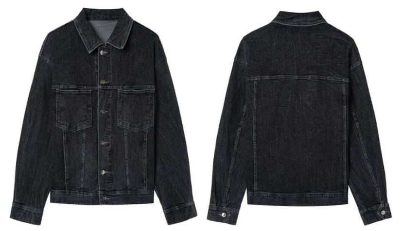 TNGT/티엔지티 세미오버핏 데님 트러커 자켓 워시드 블랙 L(100) 사이즈 (새상품, 마지막 할인) 이미지