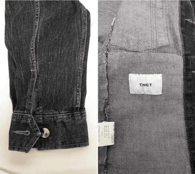 TNGT/티엔지티 세미오버핏 데님 트러커 자켓 워시드 블랙 L(100) 사이즈 (새상품, 마지막 할인) 이미지