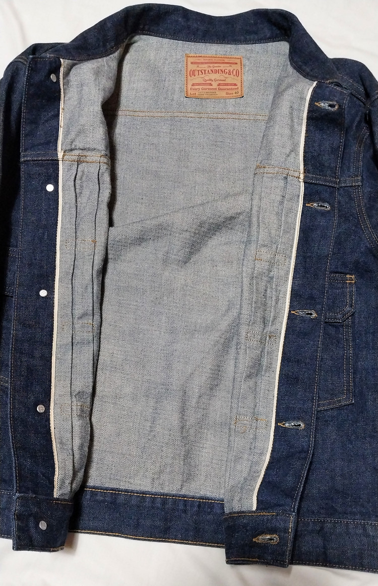 아웃스탠딩 셀비지 2세대 데님 자켓 인디고 40/M 사이즈 (마지막 할인) 이미지