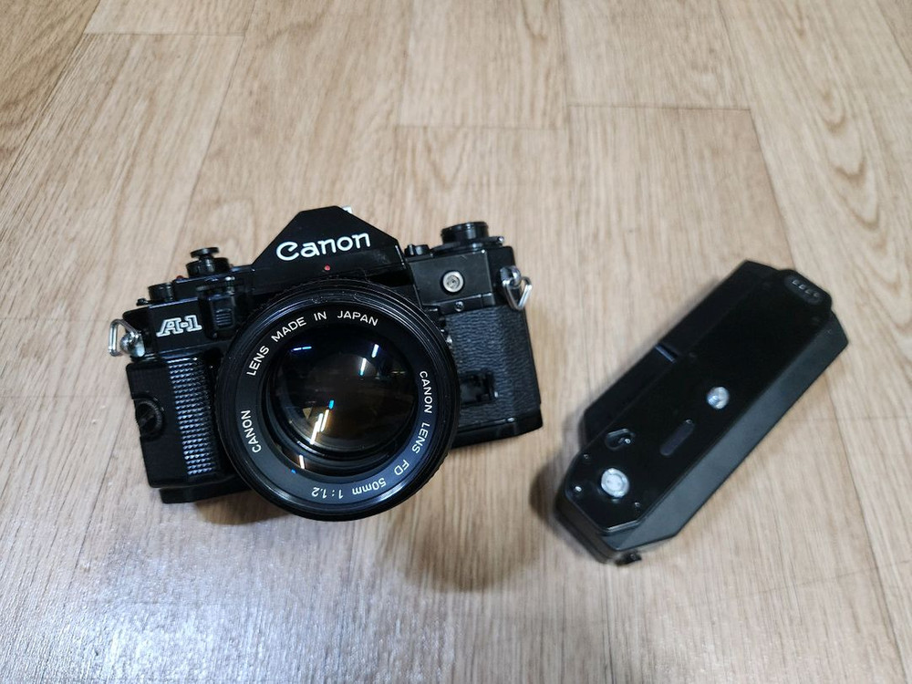 캐논 A-1바디및 50mm F1.2 렌즈 + 모터드라이브 셋트 판매합니다 이미지