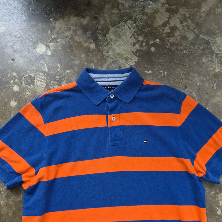 M) 타미힐피거 스트라이프 반팔 카라티 카라티셔츠 이미지