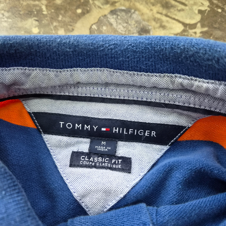 M) 타미힐피거 스트라이프 반팔 카라티 카라티셔츠 이미지