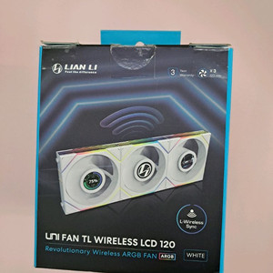 리안리 UNI FAN TL WIRELESS LCD 120 화이트 3팩 이미지