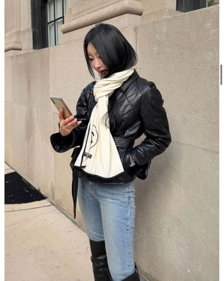 26SS 브론 퀼팅 페이크 레더자켓 이미지