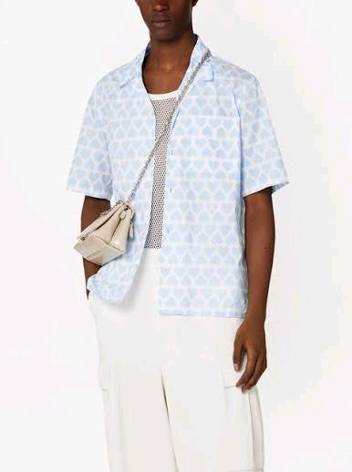 새상품 아미AMI 블루 반팔 셔츠 미개봉 팝니다 이미지