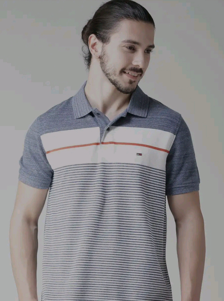 타미힐피거 스트라이프 반팔 카라티 100(새상품) 이미지