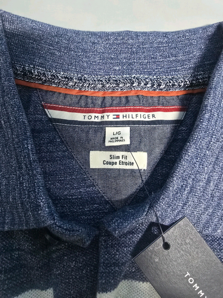 타미힐피거 스트라이프 반팔 카라티 100(새상품) 이미지