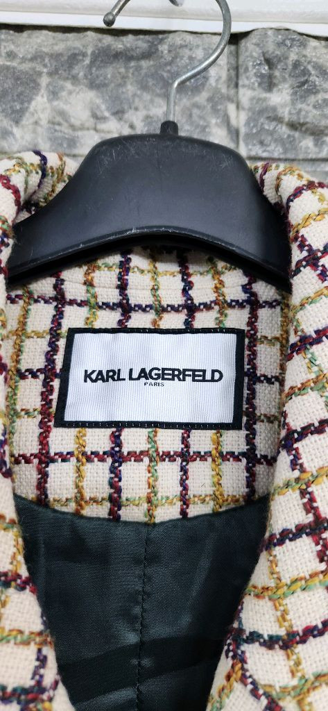 칼라거펠트 체크 트위드자켓5566 이미지