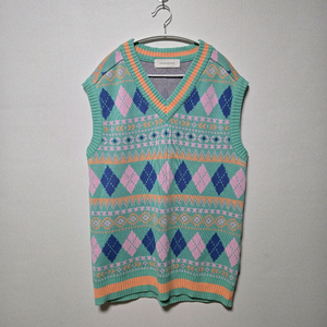 인스턴트펑크 자카드 니트 베스트/ 남성 조끼/ 여성 조끼 이미지