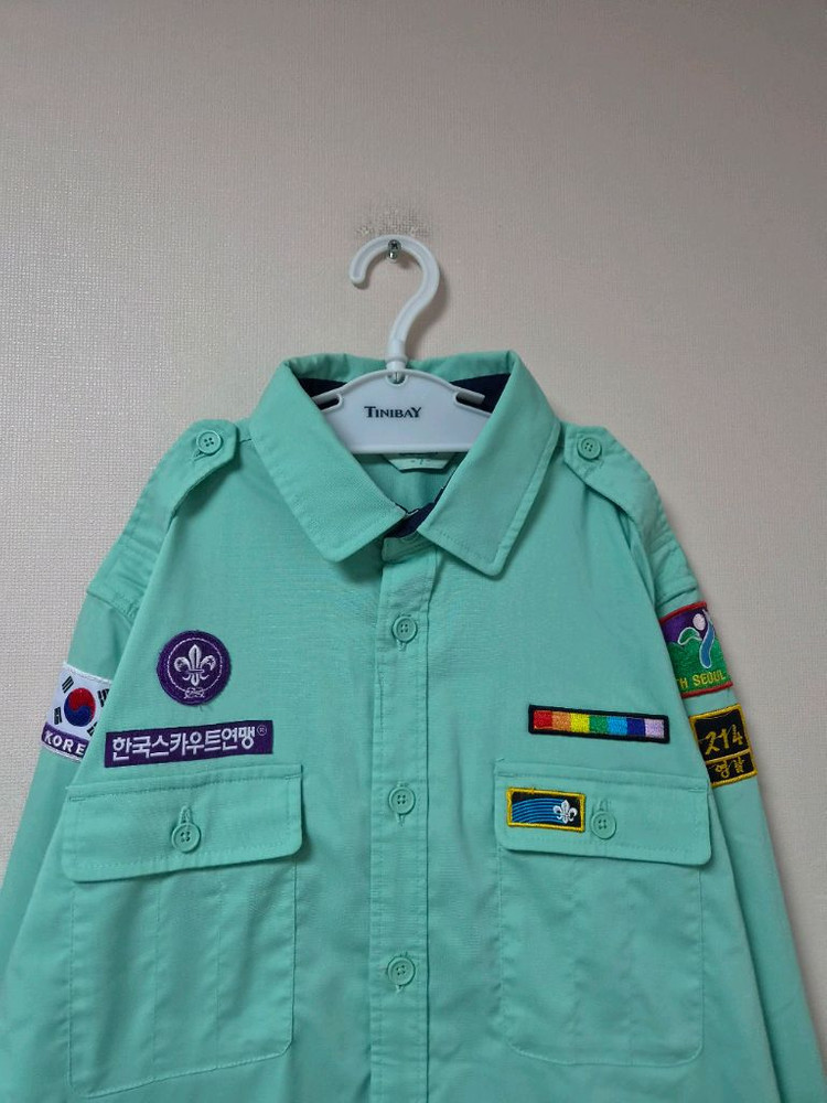 7호 5학년 컵스카우트 신형 동복 상의 카라넥 남방셔츠 이미지