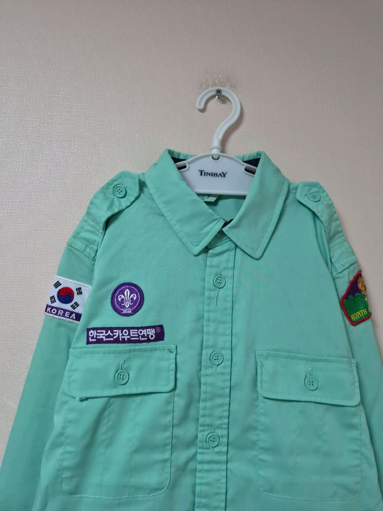 6호 4학년 컵스카우트 신형 동복 상의 카라넥 남방셔츠 이미지