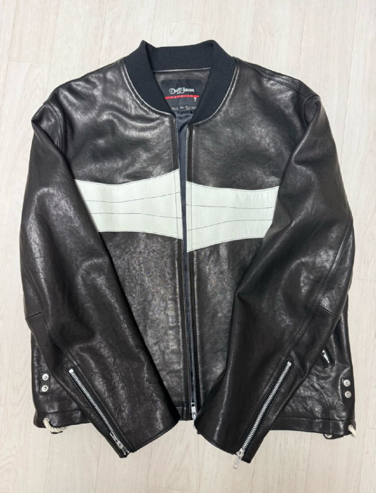 도프제이슨 프리미엄 램스킨 베지터블 레이서 가죽자켓(XL)택배비포함 15만원 이미지