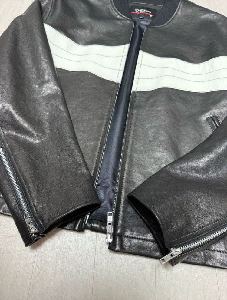도프제이슨 프리미엄 램스킨 베지터블 레이서 가죽자켓(XL)택배비포함 15만원 이미지