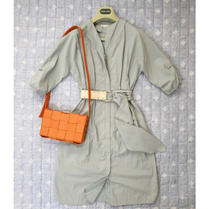 지고트 바스락원단 벨티드 턱 집업 원피스 트렌치 점퍼 바람막이 자켓 이미지