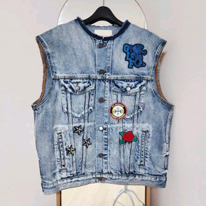 마쥬MAJE 청베스트 패치 데님베스트 호랑이자수 프리사이즈 이미지