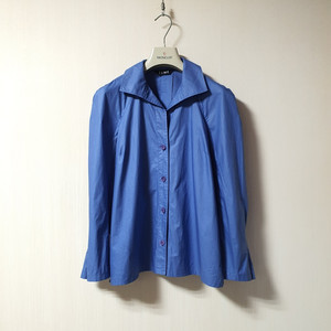 타임 TIME 오픈칼라 플리츠 소매 셔츠 프리사이즈 이미지