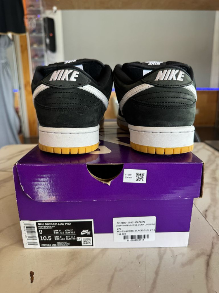 (정품) 나이키SB 덩크 로우 프로 블랙 화이트 270 팝니다 이미지