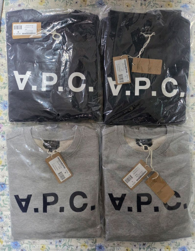 2벌7.5)) 아페쎄 맨투맨 티셔츠 L. XL 새상품. 택포 이미지