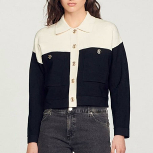 산드로 투톤배색 가디건 이미지