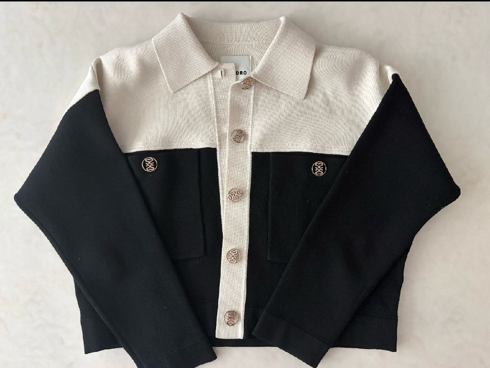 산드로 투톤배색 가디건 이미지