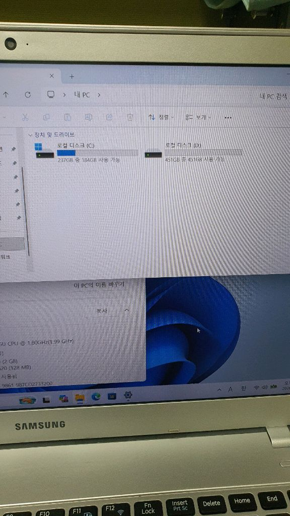 삼성 15인치 노트북.i7-8g-256g+500g 외장그래픽 성능좋음 이미지