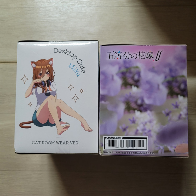 신품 미개봉 오등분의 신부 피규어 타이토 Desktop Cute ver. Cat room wear 2체 이미지