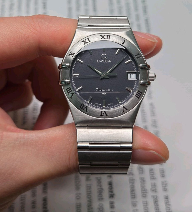 오메가 컨스틸레이션 별로고 격자 블랙판 쿼츠 브레이슬릿 ver. 이미지