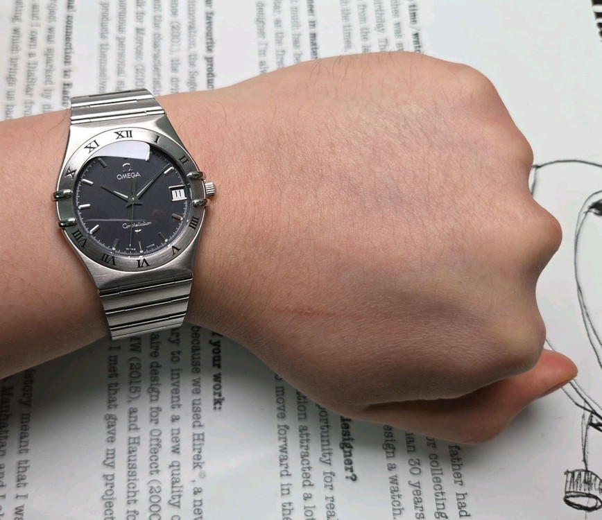 오메가 컨스틸레이션 별로고 격자 블랙판 쿼츠 브레이슬릿 ver. 이미지