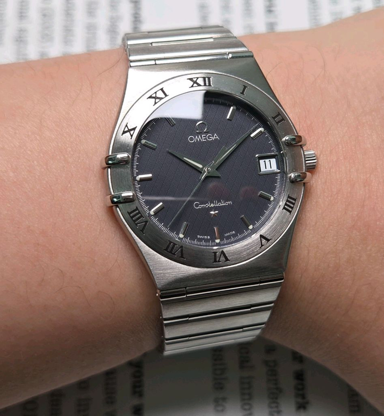 오메가 컨스틸레이션 별로고 격자 블랙판 쿼츠 브레이슬릿 ver. 이미지
