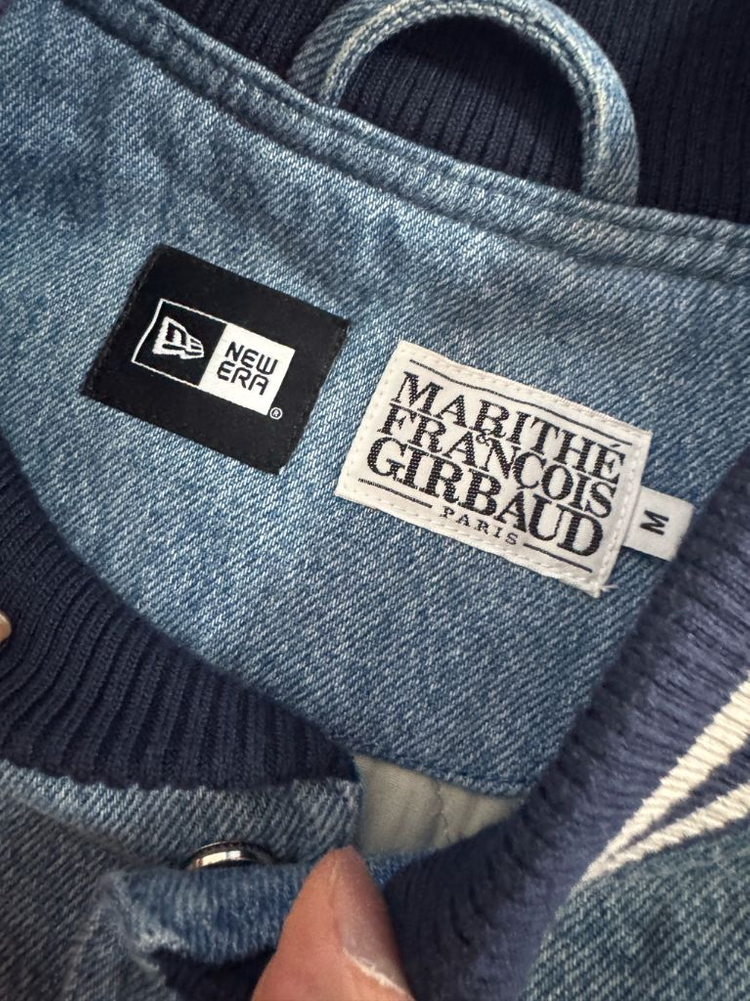 공용!! 마리떼 프랑소와 저버 x 뉴에라 데님 바시티 자켓 M 이미지