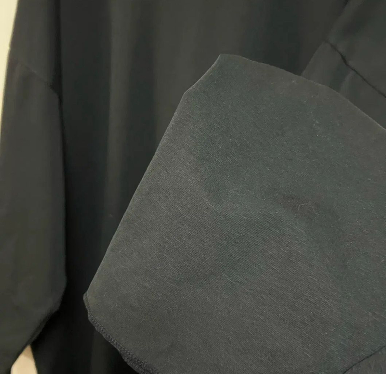 꺌랑 CALIN 롤업 후드 원피스 숏기장 블랙 검정 오버핏 루즈핏 임부복 이미지