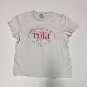 여성 로라로라 22년도 로라 클럽 로고 반팔 티셔츠 xs 화이트 이미지
