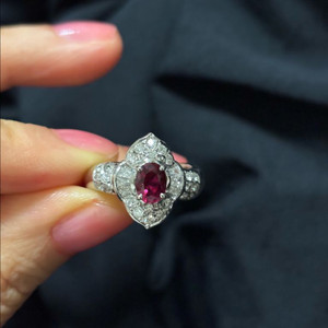 [새제품] 천연 루비 반지 다이아 18k 한미감정서 이미지