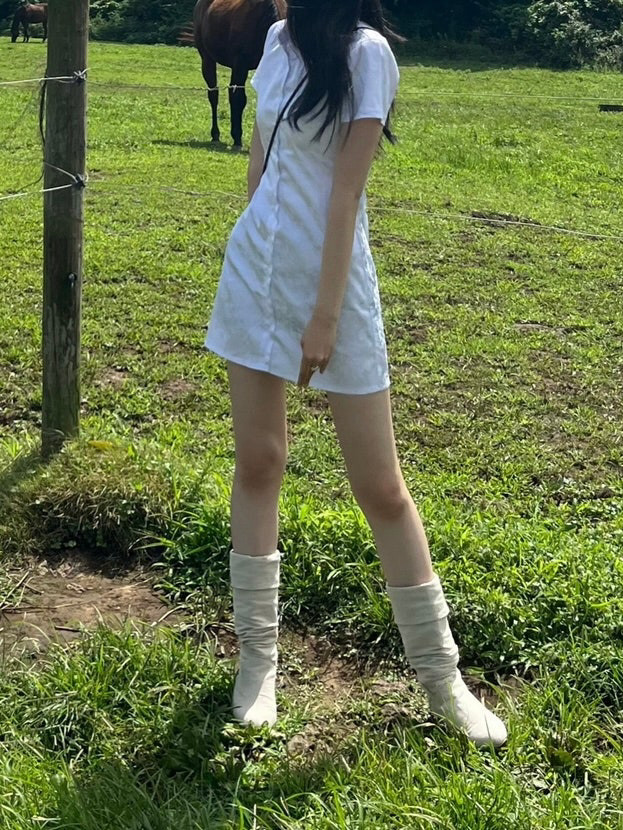 [free] wsc 아카이브 자카드 셔츠 원피스 치파오 화이트 이미지