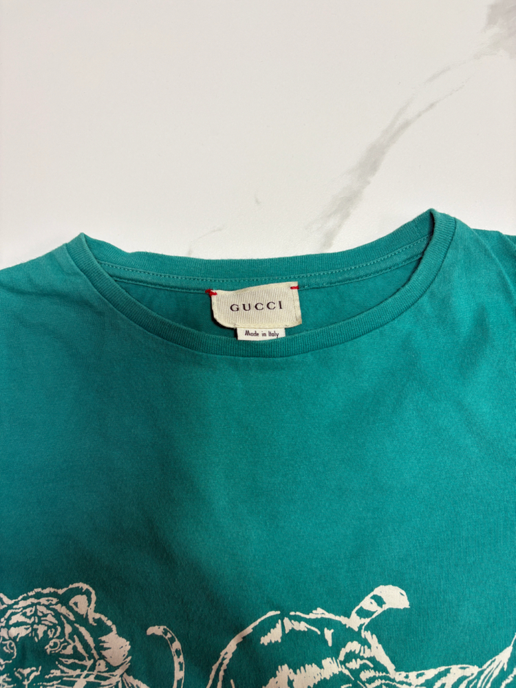 구찌 키즈 타이거 프린트 반팔티 이미지