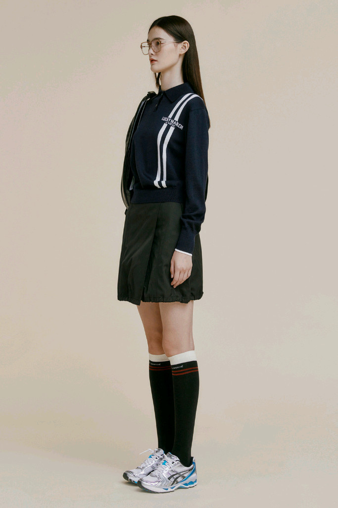 새상품) 럭키마르쉐 스트링 벌룬 미니 스커트 치마 블랙 이미지