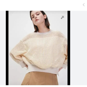 시스템 SYSTEM 돌먼 슬리브 크로쉐 니트 프리사이즈 정품 이미지