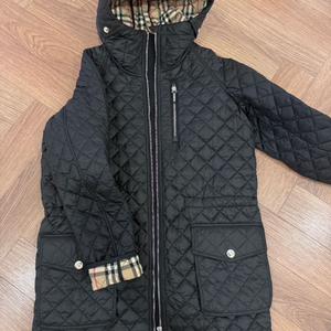 버버리 키즈 퀼팅 후드자켓 14Y 164cm 블랙 이미지