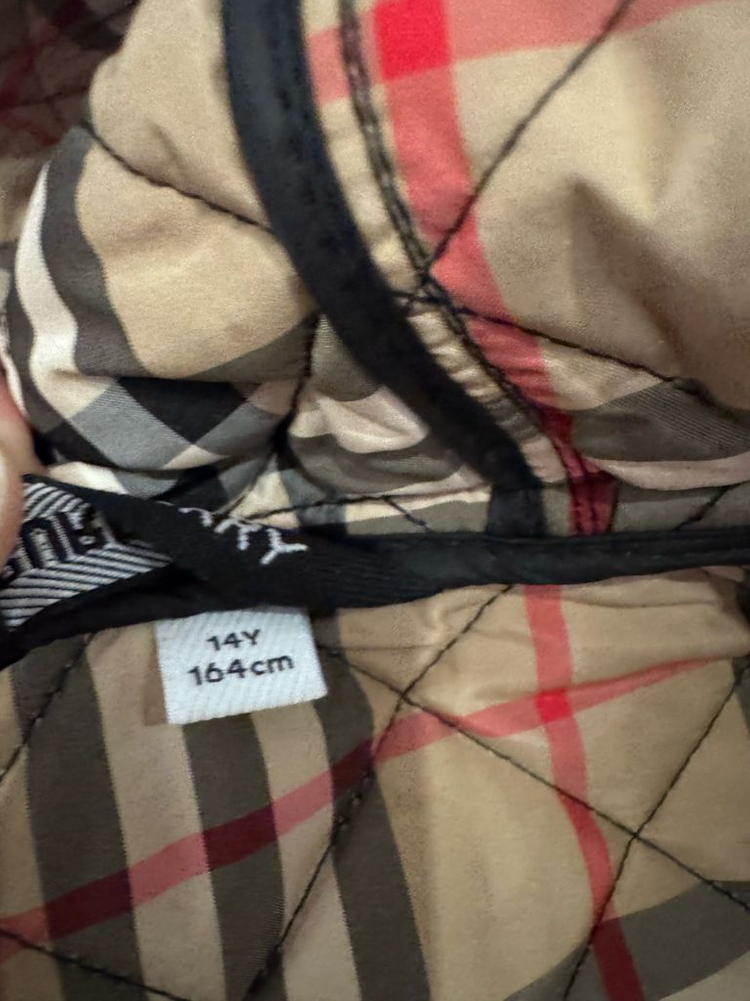 버버리 키즈 퀼팅 후드자켓 14Y 164cm 블랙 이미지
