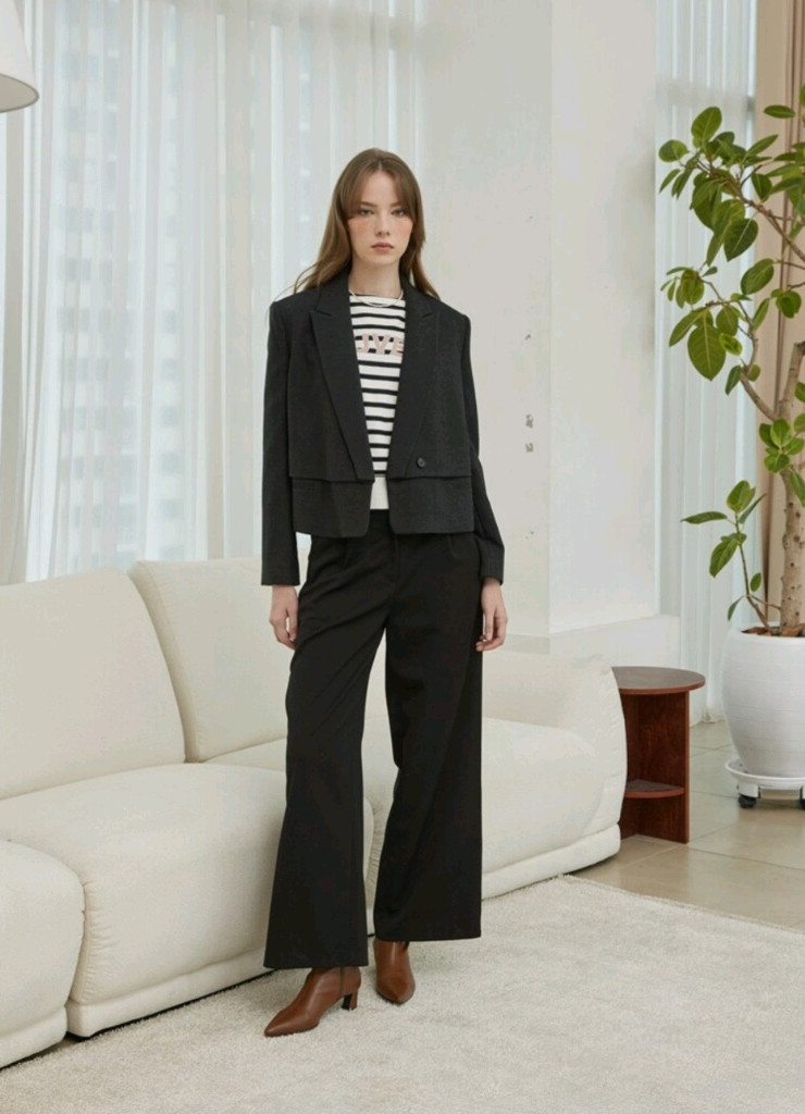 나이스클랍 스트라이프 자카드 니트 탑 프리사이즈 이미지