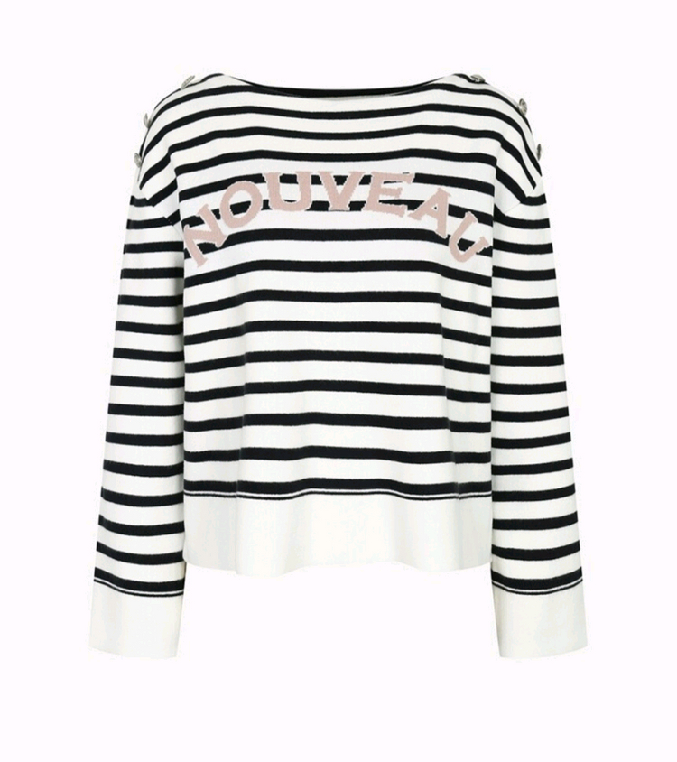 나이스클랍 스트라이프 자카드 니트 탑 프리사이즈 이미지