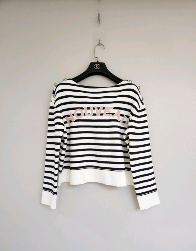 나이스클랍 스트라이프 자카드 니트 탑 프리사이즈 이미지